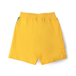Babyhug Cotton Single Jersey Knit Shorts with Tropical Theme Print Pack of 3 - Yellow Orange & Blue image 5