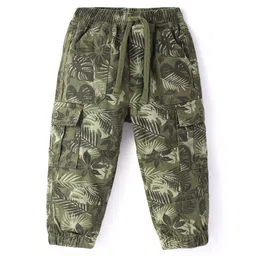 Babyhug Cotton Woven Full Length Trouser With Camouflage Print - Olive Green-picture-19