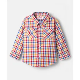 Babyhug Cotton Woven Full Sleeves Checks Shirt & Denim Jeans Set - Multicolor image 3