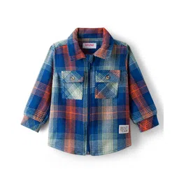 Babyhug Cotton Woven Full Sleeves Checks Shirt - Blue-picture-24