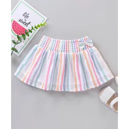 Babyhug Cotton Woven Mid Thigh Length Striped Skirt - Multicolour-picture-11