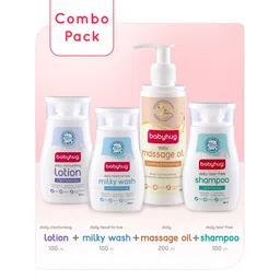 Babyhug Daily Massage Oil-200 ml,Wash,Shampoo,Lotion-100 ml Combo (Pack of 4)-picture-17