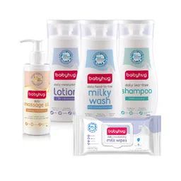 Babyhug Daily Milk Wipes 72 Pieces, Lotion 200 ml, Milky Wash 200 ml, Shampoo 200 ml, Oil 200 ml-image-39
