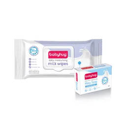 Babyhug Daily Rich Moisturising Milk Wipes 72 Pieces and Moisturising Milky Soap 75 gm-picture-24