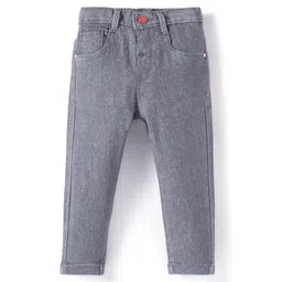 Babyhug Denim Full Length Washed Jeans with Stretch Solid Colour - Grey-picture-34