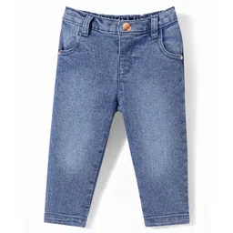 Babyhug Denim Full Length With Stretch Washed Jeans - Light Blue-picture-24