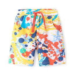 Babyhug French Terry Knit Knee Length Shorts with Abstract Print - Multicolour-picture-13