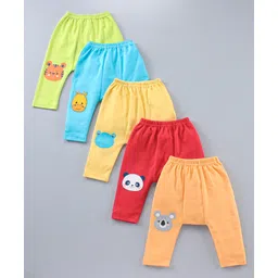 Babyhug Full Length Antimicrobial Diaper Leggings Animal Print Pack of 5 - Multicolor-picture-14