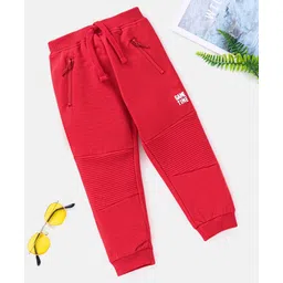 Babyhug Full Length Cotton Solid Colour Lounge Pant - Red-picture-20