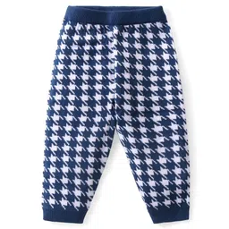 Babyhug Full Length Fleece and Woolen Lounge Pant Abstract Design - Teal Blue-picture-18