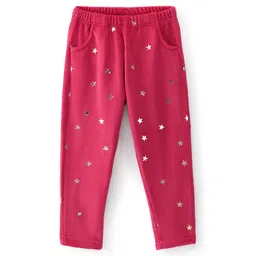 Babyhug Full Length Fleece & Woollen Pant Stars Printed - Fuchsia-picture-14