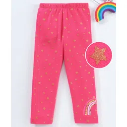 Babyhug Full Length Legging Star Print - Maroon-picture-26