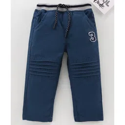 Babyhug Full Length Solid Trousers - Navy-picture-19