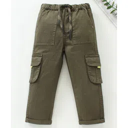 Babyhug Full Length Solid Trousers - Olive-picture-20