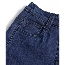 Babyhug Full Length Solid Washed Denim Jeans With Stretch - Navy Blue image 4