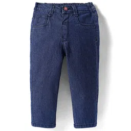 Babyhug Full Length Solid Washed Denim Jeans With Stretch - Navy Blue-picture-11