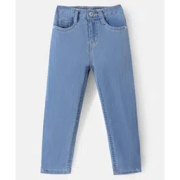 Babyhug Full Length Washed Denim Jeans - Light Blue-picture-37