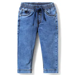 Babyhug Full Length Washed Denim Jeans with Stretch - Blue-picture-32