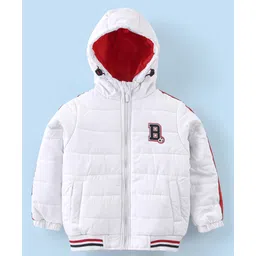 Babyhug Full Sleeves Hoodie With Text Print - White-picture-28