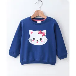 Babyhug Full Sleeves Sweatshirt Kitty Print - Navy Blue-picture-25