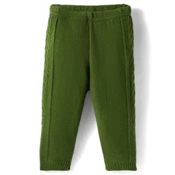 Babyhug Knit Full Length Solid Colour Fleece & Woollen Pant -Green-picture-15