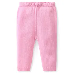 Babyhug Knitted Full Sleeves Pullover Sweater Set with Floral Design - Pink image 4