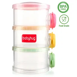 Babyhug Milk Powder Container 3 Racks 120 ml Each - Multicolor-image-9