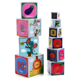 Babyhug My First Learning Tower Number I 10 Durable Stacking & Nesting Blocks for Early Learning I 4-in-1 Montessori Fun and Educational Toy for Toddlers - Multicolor-image-13