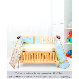 Babyhug Premium Cotton Crib Bumper Large -Jungle Theme (Cot not Included)-image-29