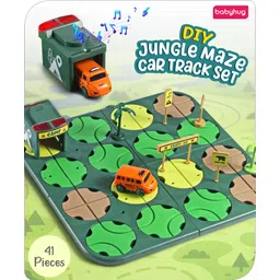 Babyhug Premium DIY Jungle Maze Track Set With 41 Pieces Interactive | Customizable | Jungle Maze Game - Green-image-48