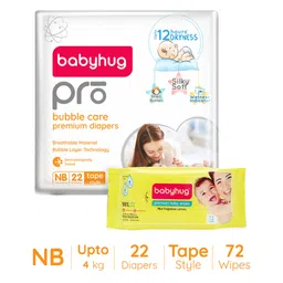Babyhug Pro Bubble care premium Tape Style Diaper New Born - 22 Pieces & Babyhug Premium Baby Lemon Wipes - 72 Pieces-picture-20