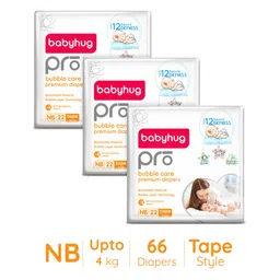 Babyhug Pro Bubble care premium Tape Style Diaper New Born - 22 Pieces -(Pack of 3)-picture-25