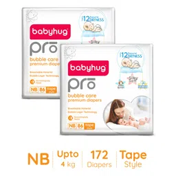 Babyhug Pro Bubble care premium Tape Style Diaper New Born - 86 Pieces -(Pack of 2)-picture-24