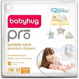 babyhug Pro Bubble Care Premium Tape Style Diaper Unisex For New Born(Nb) Size-22 Pieces-picture-29