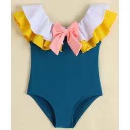 Babyhug Sleeveless V Cut Swimsuit - Blue-picture-18