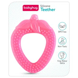 Babyhug Strawberry Shaped Silicone Teether - Pink-picture-21
