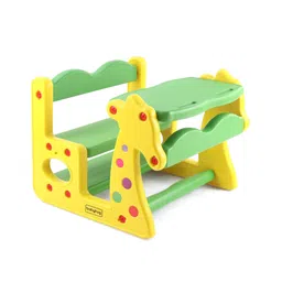 Babyhug Strong and Durable Double Seater Kids Activity Study Desk  - Yellow & Green-picture-13