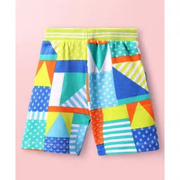 Babyhug Terry Knit Mid Thigh Shorts with Nautical Theme Print - White image 2