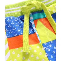 Babyhug Terry Knit Mid Thigh Shorts with Nautical Theme Print - White image 3