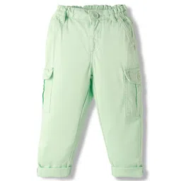 Babyhug Twill Full Length Solid Colour Trouser With Stretch & Cargo Pockets - Mint-picture-18