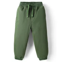 Babyhug Twill Woven Full Length Solid Colour Trouser With Stretch - Olive Green-picture-23