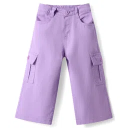 Babyhug Twill Woven Full Length Solid Trouser with Stretch - Lavender-picture-27
