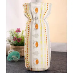 Babyhug Velour Feeding Bottle Cover Bear Print Large Off White - Fits Upto 330 ml Bottle-picture-18