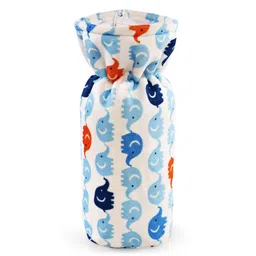 Babyhug Velour Feeding Bottle Cover Elephant Print Large Blue - Fits Upto 330 ml Bottle-picture-27