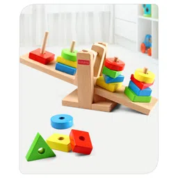 Babyhug Wooden See Saw Stacking Sorter Toy Multicolour - 16 Pieces-image-9