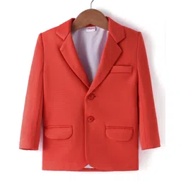 Babyhug Woven Full Sleeves Solid Color Party Wear Blazer - Orange-picture-32