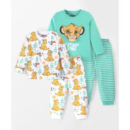 Babyhug Disney Cotton Full Sleeves Lion King Print Night Suit  Pack of 2 - Multicolour-picture-12
