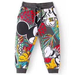 Babyhug Disney Cotton Knit Full Length Lounge Pants With Mickey  Mouse Print - Grey-picture-17