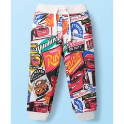 Babyhug Disney Cotton Looper Full Length Lounge Pant with Car Graphics - Red-picture-19