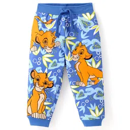 Babyhug Disney Cotton Looper Knit Full Length Lounge Pant Simba Print - Blue-picture-23
